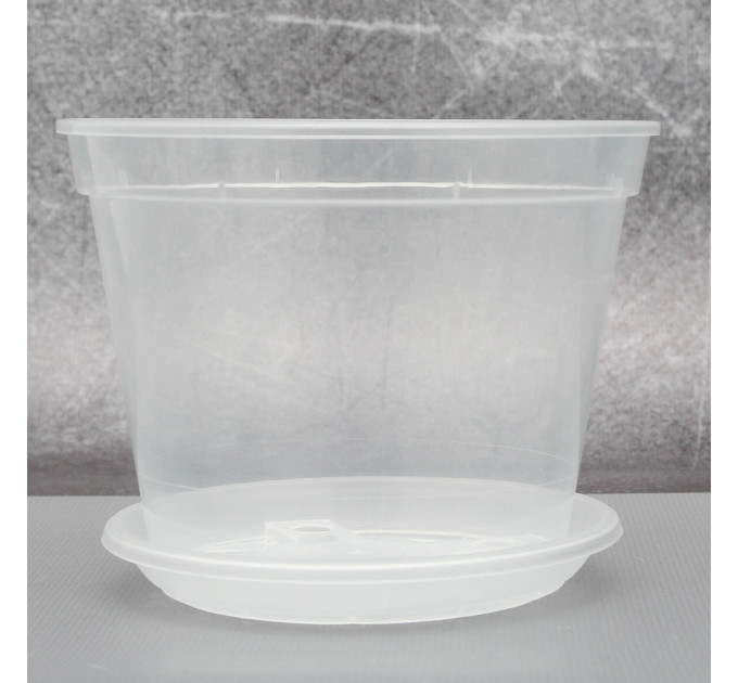 Вазон дренажный Алеана 14,0*10,5 см., прозрачный (без подставки)