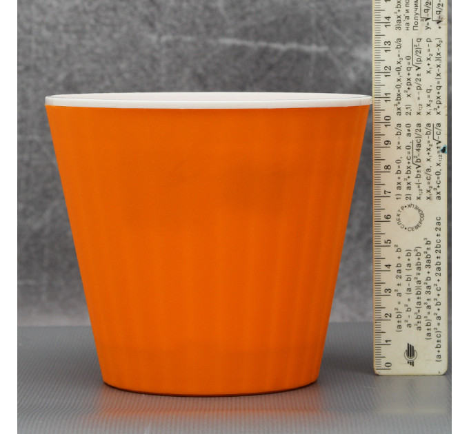 Вазон "Ибис" двойной 13,0*11,2 см. Алеана, светло-оранжевый/белый