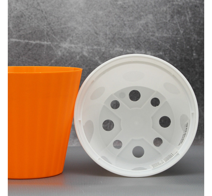 Вазон "Ибис" двойной 13,0*11,2 см. Алеана, светло-оранжевый/белый