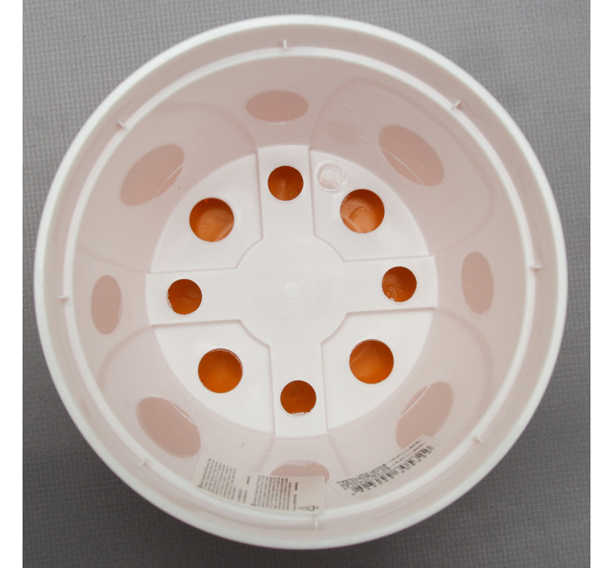 Вазон "Ибис" двойной 13,0*11,2 см. Алеана, светло-оранжевый/белый