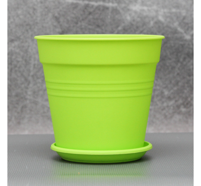 Вазон "Глория" с подставкой 11*10,2 см. Алеана, светло-зеленый