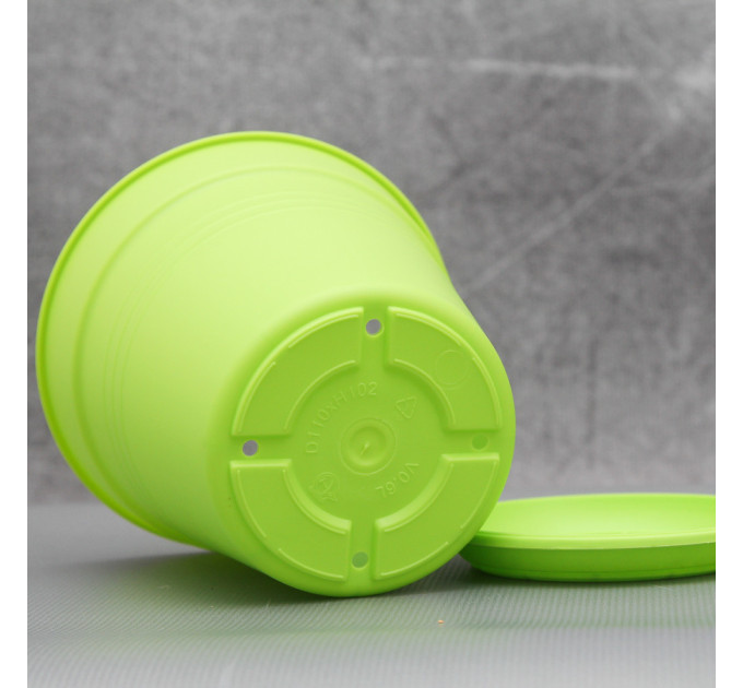 Вазон "Глория" с подставкой 11*10,2 см. Алеана, светло-зеленый