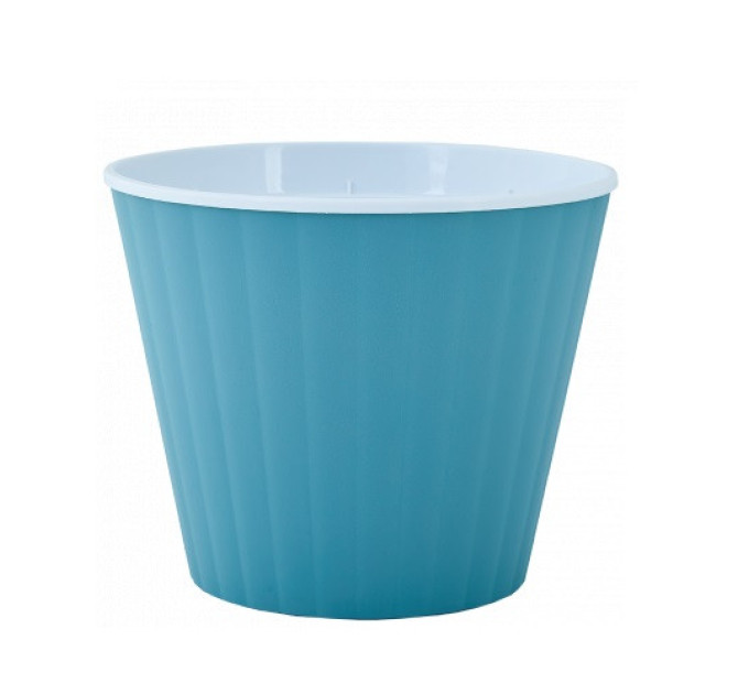 Вазон "Ибис" двойной 13,0*11,2 см. Алеана, сизо-голубой/белый