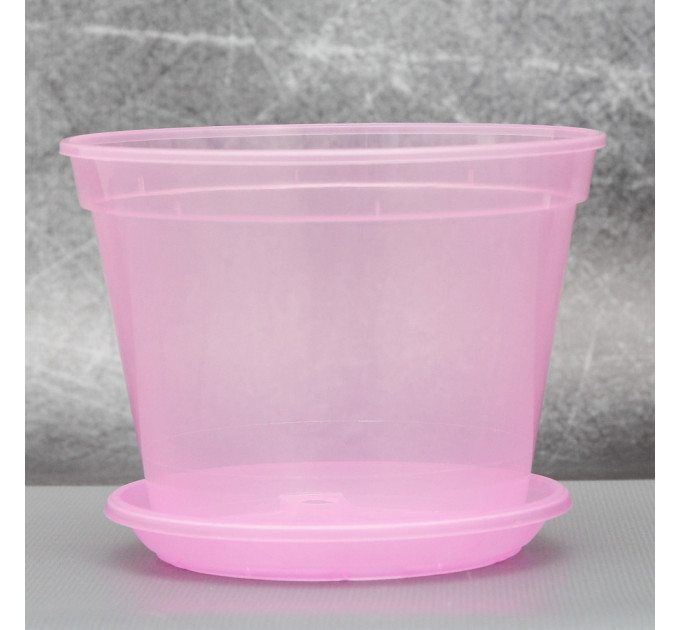 Вазон дренажный Алеана 14,0*10,5 см., розовый (без подставки)