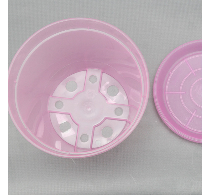 Вазон дренажный Алеана 14,0*10,5 см., розовый (без подставки)