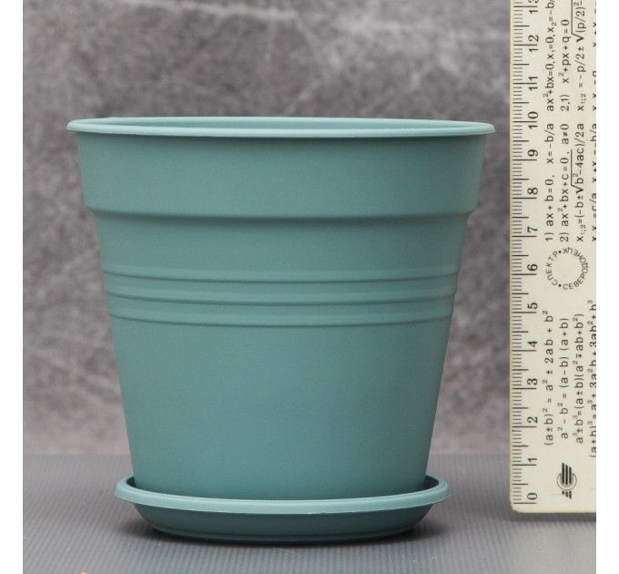 Вазон "Глория" с подставкой 11*10,2 см. Алеана, сизо-голубой