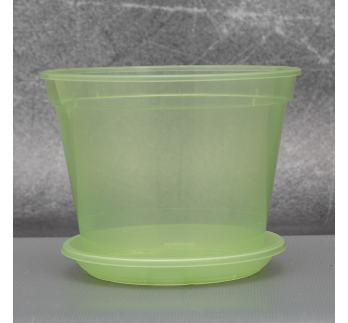 Вазон дренажний Алеана 14,0*10,5 см., салатовий (без підставки)