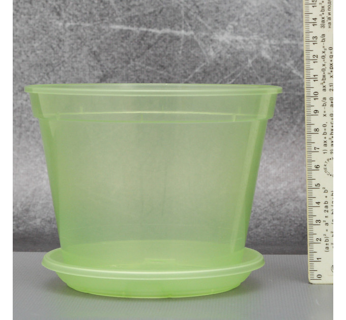 Вазон дренажний Алеана 14,0*10,5 см., салатовий (без підставки)