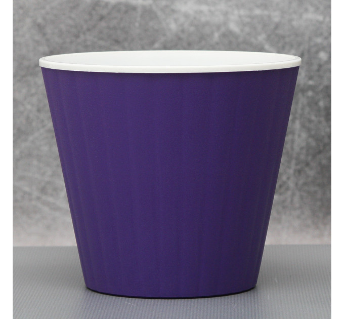 Вазон "Ібіс" подвійний 13,0*11,2 см. Алеана, темно-бузковий/білий