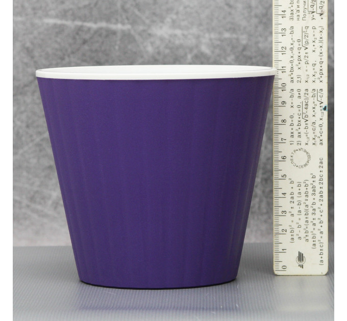 Вазон "Ібіс" подвійний 13,0*11,2 см. Алеана, темно-бузковий/білий