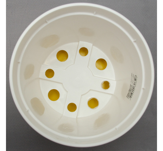 Вазон "Ібіс" подвійний 13,0*11,2 см. Алеана, темно-жовтий/білий