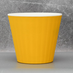 Вазон "Ибис" двойной 13,0*11,2 см. Алеана, темно-желтый/белый