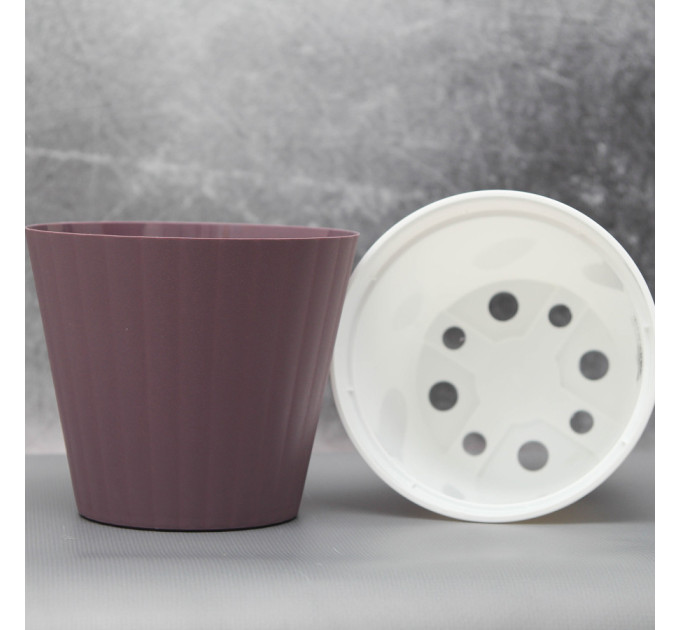 Вазон "Ібіс" подвійний 13,0*11,2 см. Алеана, фіолетовий/білий