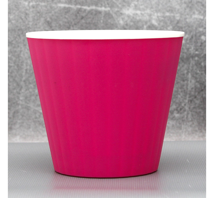 Вазон "Ібіс" подвійний 13,0*11,2 см. Алеана, темно-рожевий/білий