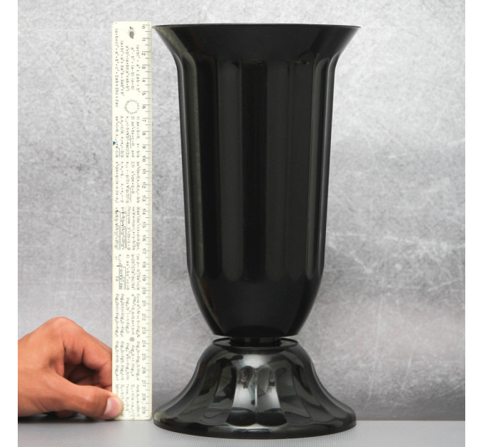 Вазон "Флора" з підставкою Алеана 29 см., чорний