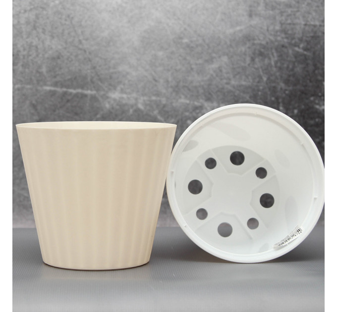 Вазон "Ібіс" подвійний 13,0*11,2 см. Алеана, білий