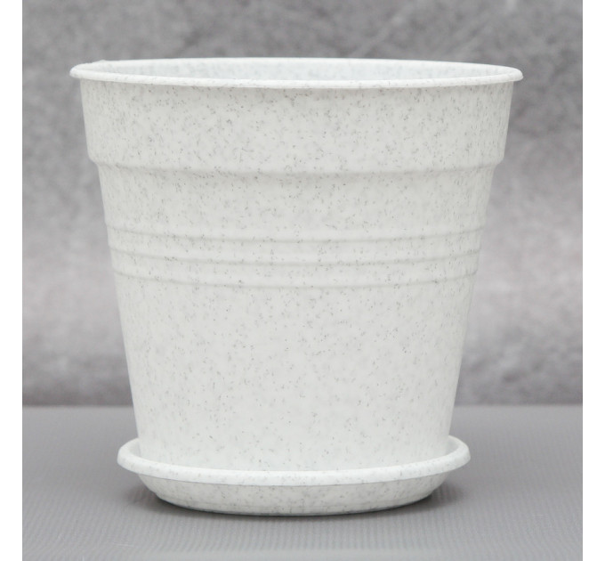 Вазон "Глория" с подставкой 11*10,2 см. Алеана, белый флок