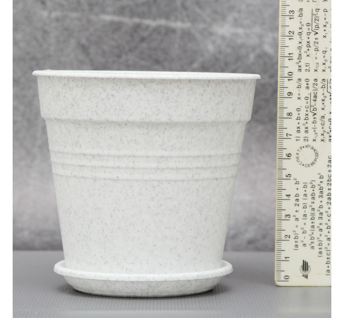 Вазон "Глория" с подставкой 11*10,2 см. Алеана, белый флок