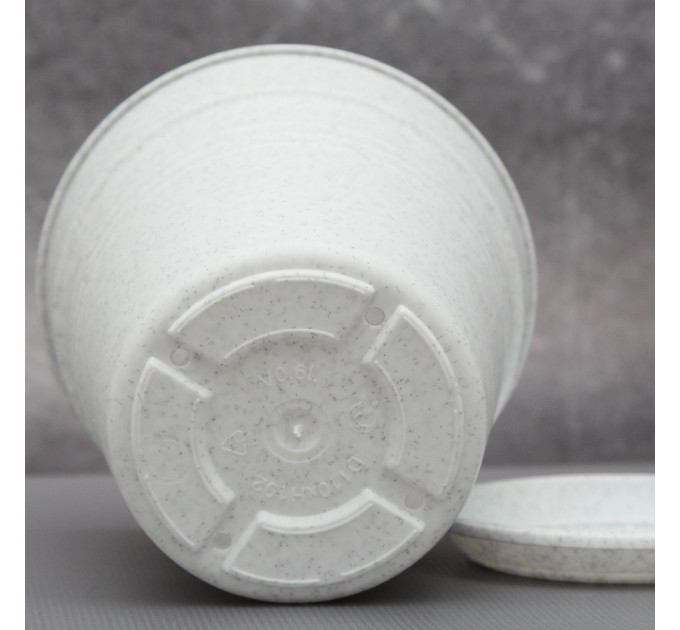 Вазон "Глория" с подставкой 11*10,2 см. Алеана, белый флок