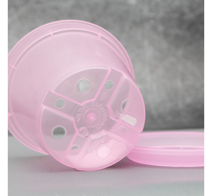 Вазон дренажный Алеана 9,0*6,5 см., розовый (без подставки)