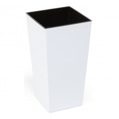 Горшок/кашпо Финезия, белый 140*140*260 с двойным дном (вкладкой)