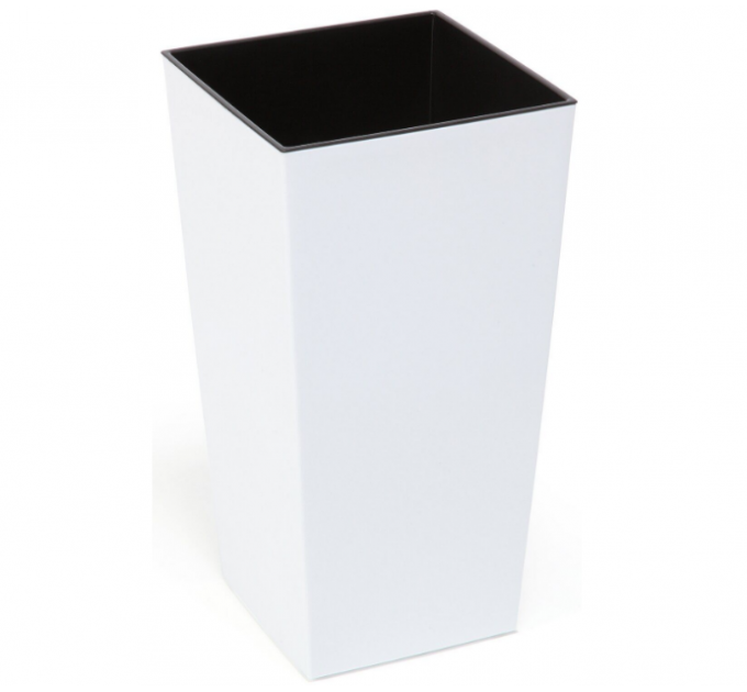 Горшок/кашпо Финезия, белый 140*140*260 с двойным дном (вкладкой)