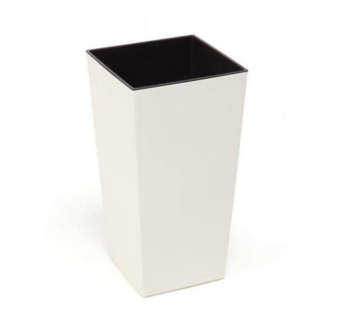 Горшок/кашпо Финезия, кремовый 140*140*260 с двойным дном (вкладкой)