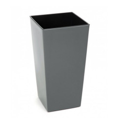 Горшок/кашпо Финезия, антрацит 140*140*260 с двойным дном (вкладкой)