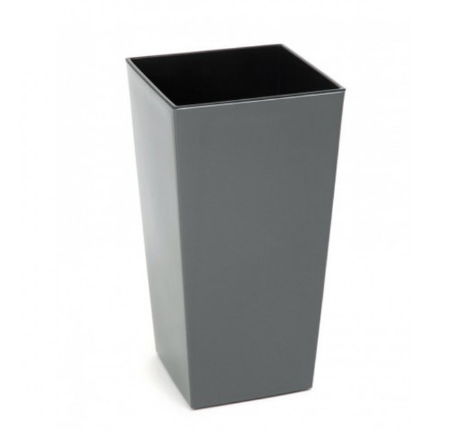 Горшок/кашпо Финезия, антрацит 140*140*260 с двойным дном (вкладкой)