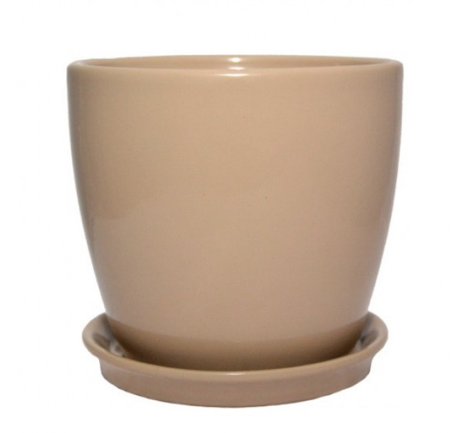 Керамический горшок для цветов Shynkar Сонет, 2 л, мокко
