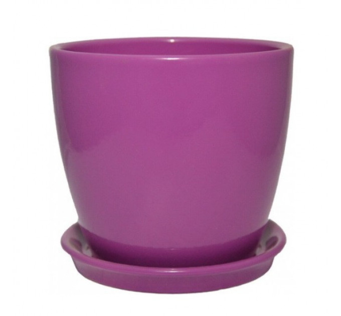Керамический горшок для цветов Shynkar Сонет, 0.5 л, фиолетовый