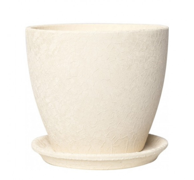 Керамический горшок для цветов Shynkar Сонет, 1 л, бежевый