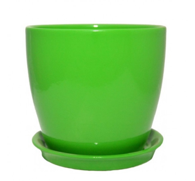 Керамический горшок для цветов Shynkar Сонет, 1 л, салатовый