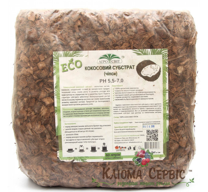 Кокосовые чипсы 5 кг (70% Торф, 30% Чипс)