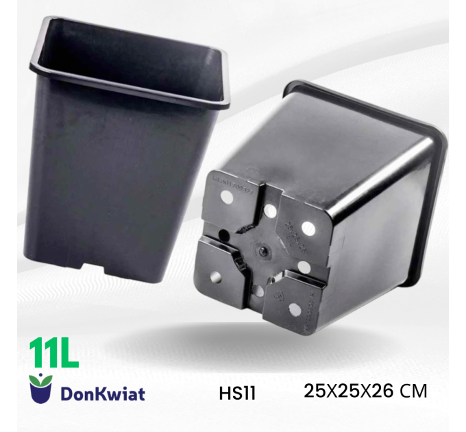 Горщик квадратний 11 л 25*25*26, Donkwiat HS11