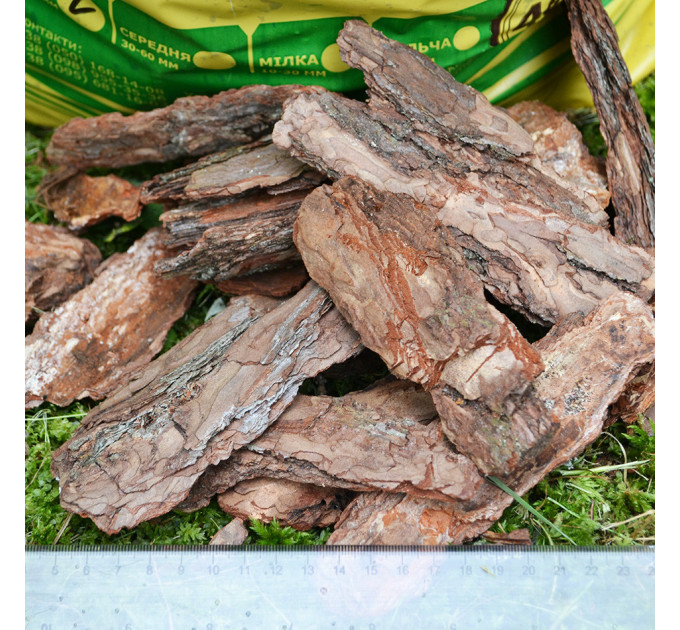 Сосновая кора крупная 60-100 мм 40 л, Клиома Сервис