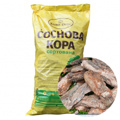 Сосновая кора крупная 60-100 мм 40 л, Клиома Сервис