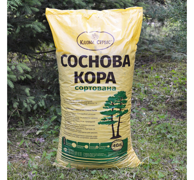 Сосновая кора мелкая 10-30 мм 40 л, Клиома Сервис