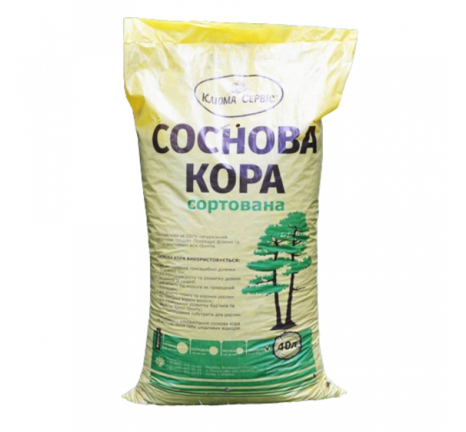 Сосновая кора мульча 0-10 мм 40 л, Клиома Сервис