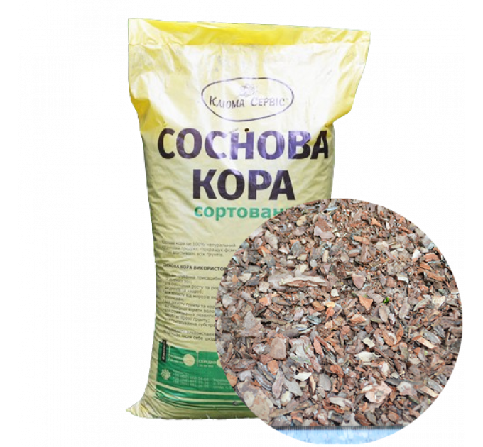 Сосновая кора мульча 0-10 мм 40 л, Клиома Сервис