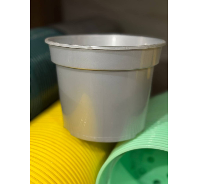 Горшок для цветов LotPlast 2 л d16 металлик
