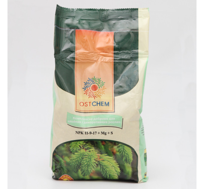 Комплексное удобрение для хвойных растений NPK 11-9-17, упаковка 1 кг Ostchem