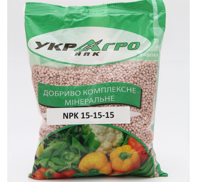 Удобрение сложное минеральное NPK 15.15.15, упаковка 1 кг УкрАгро