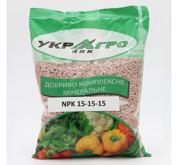Удобрение сложное минеральное NPK 15.15.15, упаковка 1 кг УкрАгро