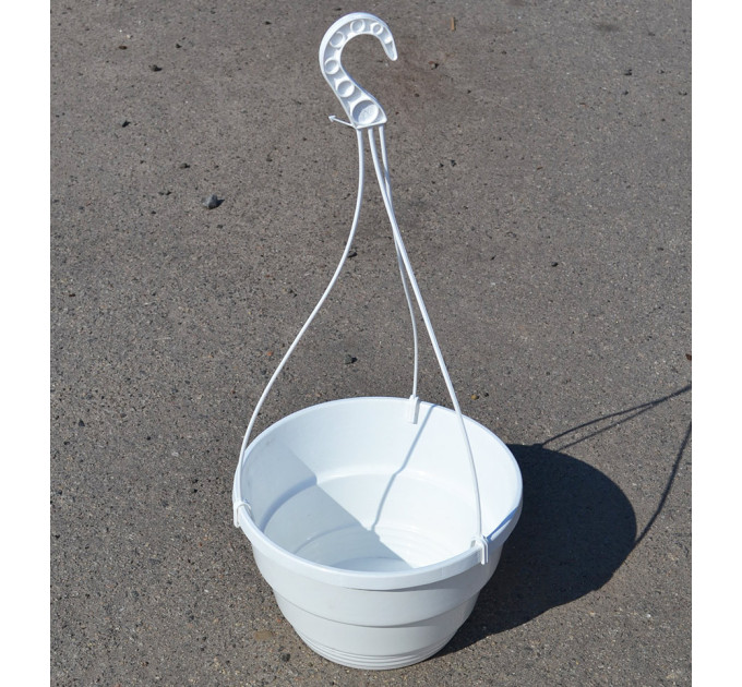 Горшок Kloda подвесной 3 л с крючком (21*13,5) белый