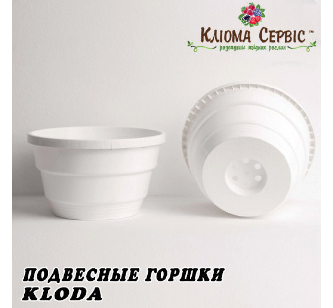 Горшок Kloda подвесной 3,7л с крючком (23*14) белый