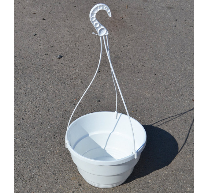 Горшок Kloda подвесной 4,5 л с крючком (23*20) белый