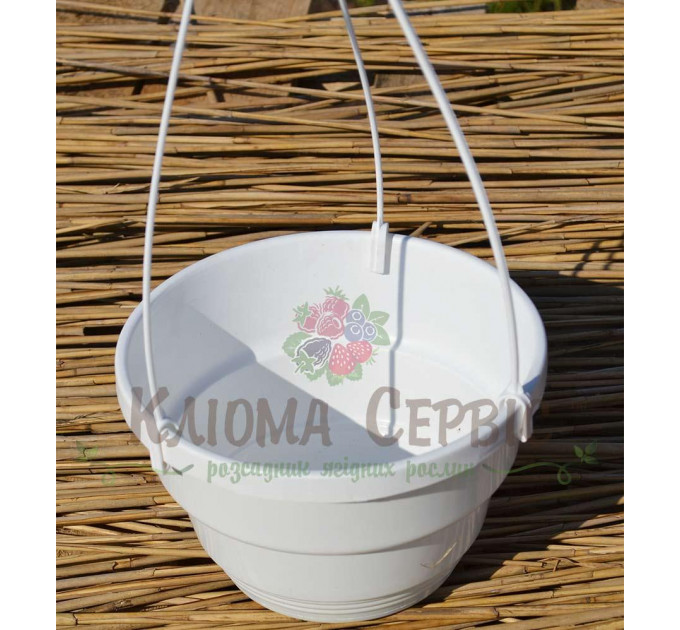 Горшок Kloda подвесной 2,5л с крючком (20*12,5) белый