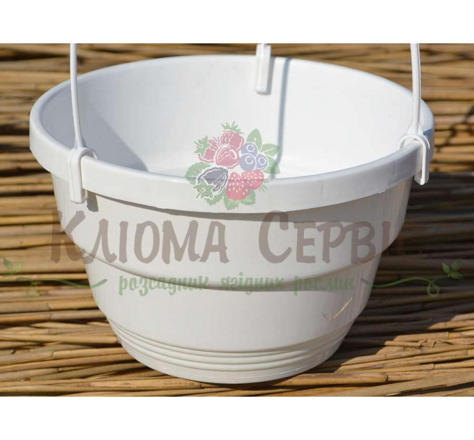 Горшок Kloda подвесной 2,5л с крючком (20*12,5) белый