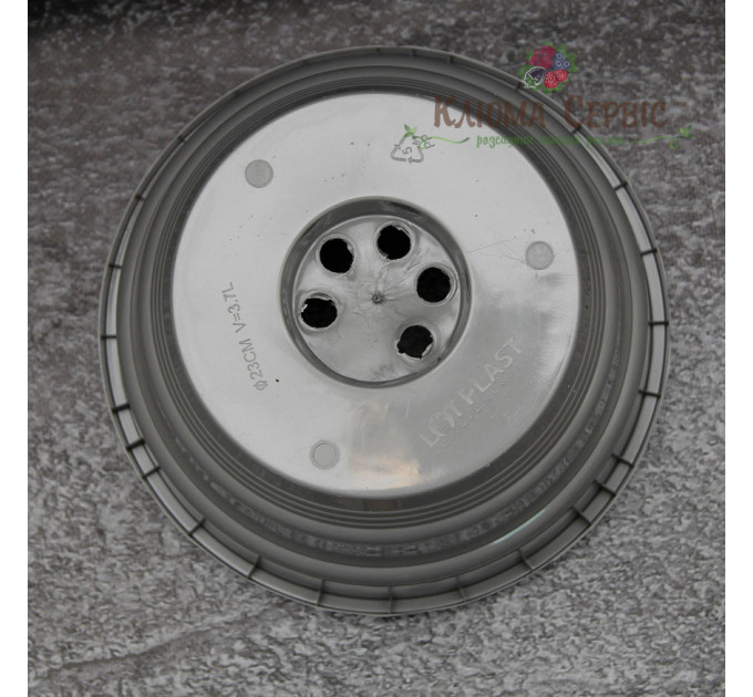 Подвесной горшок с крючком LotPlast 3.7 л d23 металлик